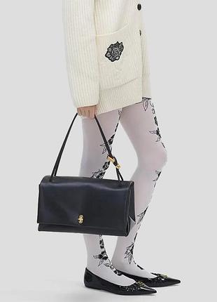 Чорна шкіряна сумка через плече the large dual bag від marc jacobs