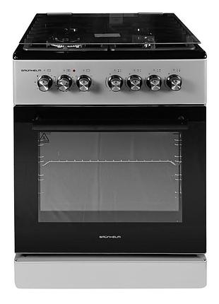 Плита газоелектр. 60см - f661234gb, сіро-чорна, чавунна решітка (grunhelm)
