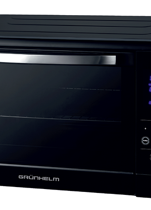 Піч електрична - gn50ecl (чорний) 50л, 2000 вт електронне керування, підсвітка, два дека (grunhelm)