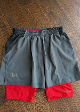 Беговые спортивные шорты under armour 2-in-1 heatgear с карманом
