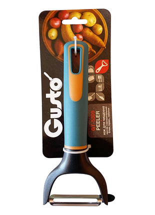 Gt-5309 ніж для чищення овочів горизонтальний gusto блак./помаранч.