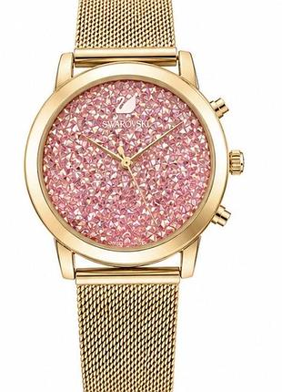 Жіночий годинник swarovski b95-7 gold-pink золотий з рожевим циферблатом