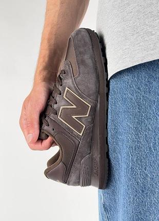 Мужские кроссовки new balance 574 classic m bsdx chocolate brown