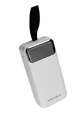 Power bank, портативна батарея 30.000 mah, білий - gp-30wqc (grunhelm)