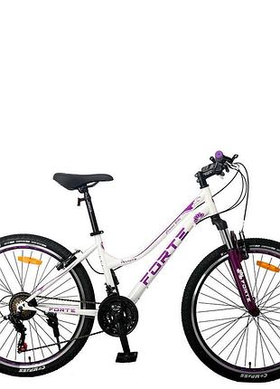 Велосипед женский forte aurora сталь 15", колеса 26", белый (бело-розовый)