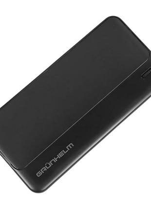 Power bank, портативна батарея 10.000 mah, чорний - gp-10b (grunhelm)