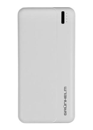 Power bank, портативна батарея 20.000 mah, білий - gp-20w (grunhelm)