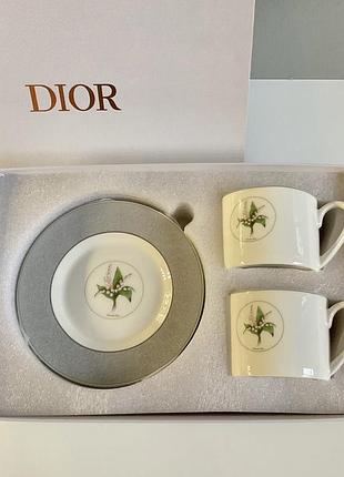Набір посуду dior чашки блюдце конвалії ландиш сервіз столовий