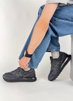 Мужские кроссовки new balance 574 classic 1977x dark grey black