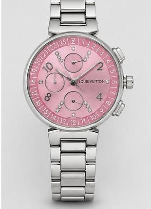 Жіночий годинник louis vuitton a205 silver-pink сріблястий з рожевим циферблатом