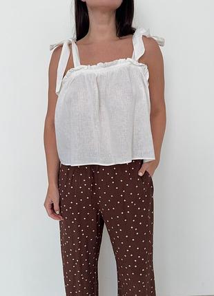 Льняной топ h&amp;m