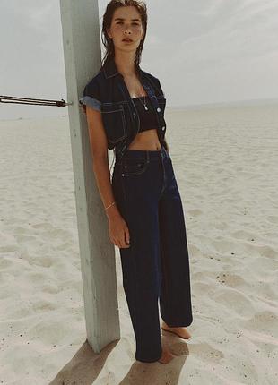 Джинсы кюлоты с высокой талией zara, 34р, оригинал