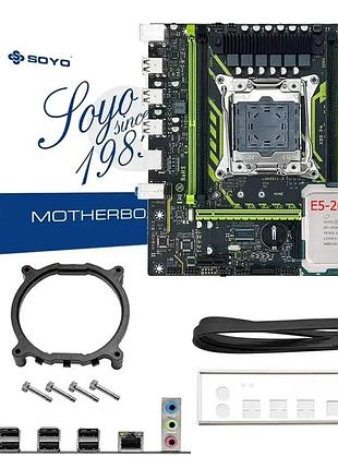 Материнська плата soyo x99 8d4 + процесор 2650v4 (12 ядер / 24 потоків), частота до 2.9 ghz.