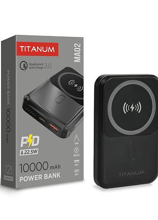 Повербанк с беспроводной зарядкой 10000mah titanum ma02 22.5w black