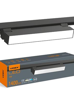 Led светильник трековый videx tr05 15w 4100k 220v черный