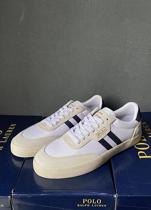 Чоловічі кросівки кеди polo ralph lauren білого кольору оригінал нові в коробці класичне повсякденне взуття ральф лоурен