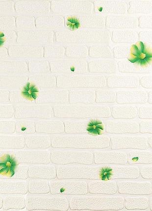 Панель стеновая 3d 700х700х4мм зелёные цветы sw-00001976