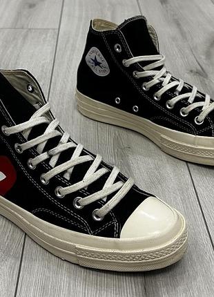 Кеды converse x comme des garçons play chuck 70 high black (27 см)