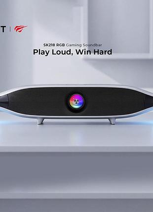 Ігрова колонка soundbar havit sk218 20w usb+bt rgb white+black