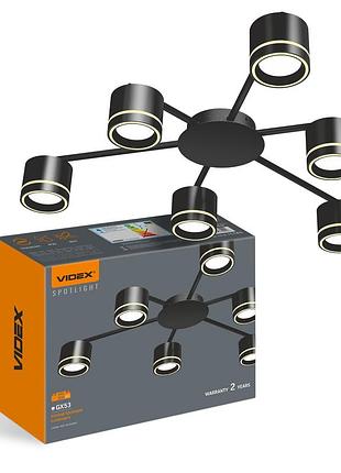 Світильник videx під лампу 6xgx53 накладний чорний vl-spf21b-bp