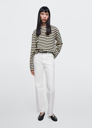 Джинсы прямого кроя с высокой талией massimo dutti