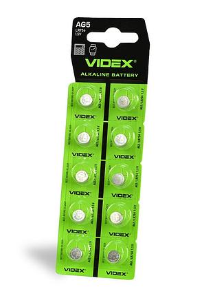 Батарейка часовая videx ag 5/lr754 blister card 10 шт