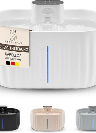 Бездротовий питний фонтанчик для котів pretty paw aqua sense з датчиком руху (акумулятор / 3л / фільтр)