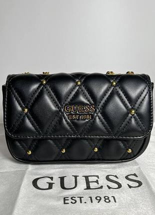Женская сумка guess triana micro mini, чёрная