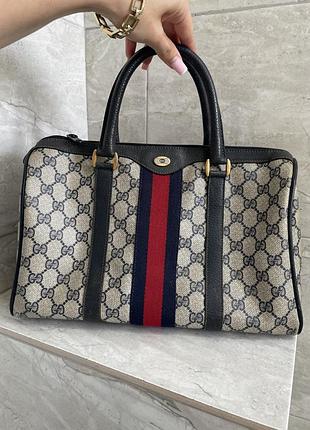 Винтажная сумка gucci boston bag оригинал 70-80х годов