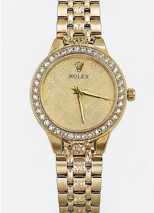 Женские часы rolex a49 gold-gold золотистые