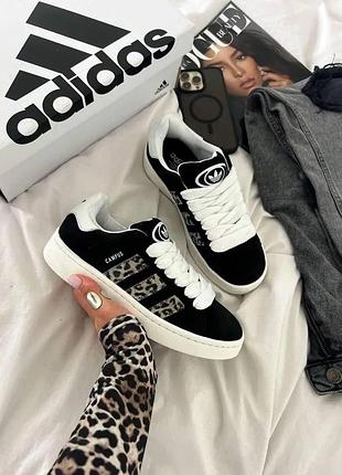 Жіночі кросівки adidas campus 00s black white leopard