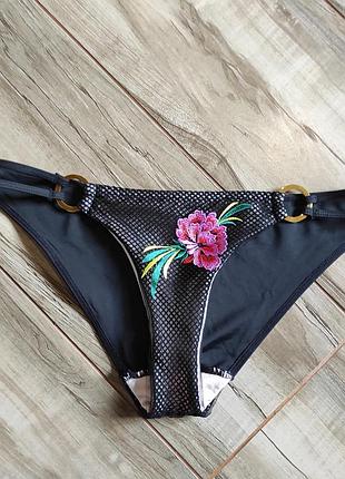 Черные плавки купальника ann summers с вышивкой и сеткой, размер xs (uk 8 / eu 34)