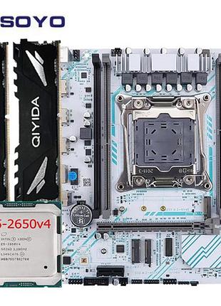 Комплект материнська плата soyo x99 d4 + процесор 2650v4 (12 ядер / 24 потоків) + озу 16 гб