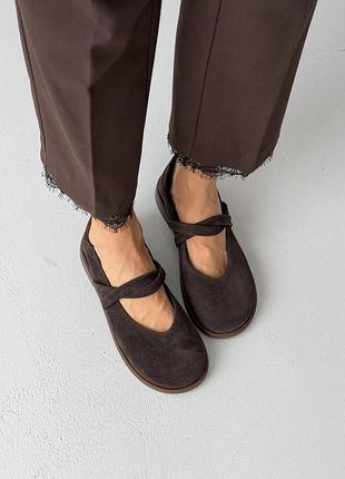 Лофери barefoot з анатомічно-розширеним мисом тм nikart замшеві коричневі