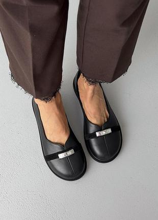 Анатомічні балетки barefoot шкіра чорні