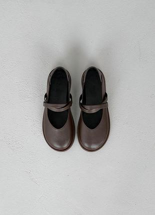 Лофери barefoot з анатомічно-розширеним мисом тм nikart шкіряні коричневі