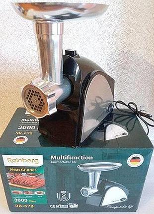 Мясорубка rainberg rb-678 3000w + насадка для колбас