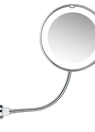 Уцінка! дзеркало з led-підсвіткою ultra flexible mirror зі збільшенням 5x. гнучке дзеркало для макіяжу (плохе паковання 3263)