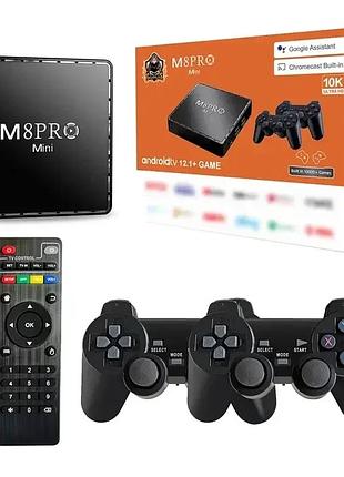 Игровая консоль m8 рro android wireless ретро приставка на 10000 игр