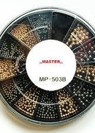 Бульонки карусель, золото+черные mp-503b master
