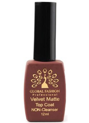 Топ для гель-лака global rubber top velvet matte 12мл. вельвет матовый