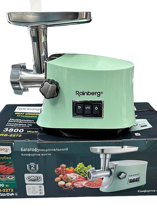 Мясорубка электрическая rainberg 3800w с насадками и реверсом rb-2272