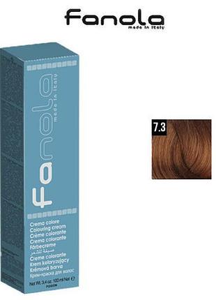 Крем-фарба для волосся fanola № 7.3 medium golden blonde блонд золотисто-мідний, 100мл