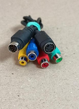 Переходник tv-out / vivo 7-pin на s-video + component rca (новый)
