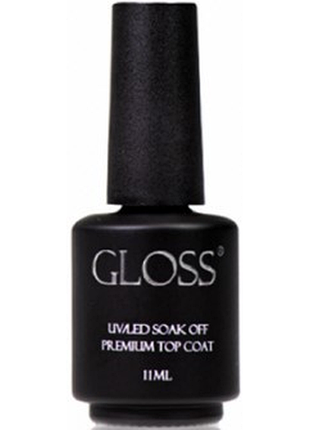 Топ каучуковий для гель лака gloss premium top coat 11 мл. без кисточки