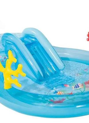 Игровой центр intex под водой с горкой, фонтаном 56143 р.310*193*71см