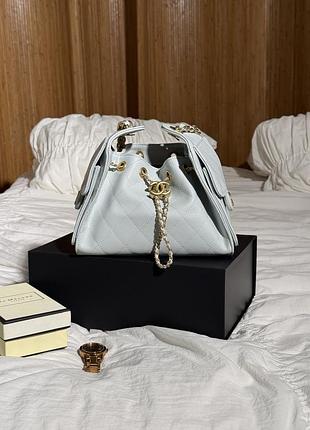Сумка micro in grained calfskin in light blue s02133