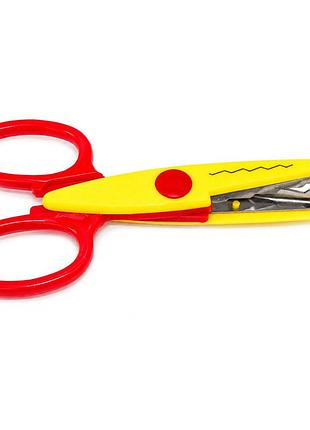 Ножницы детские "craft" 1606a(yellow-red) с фигурным лезвием