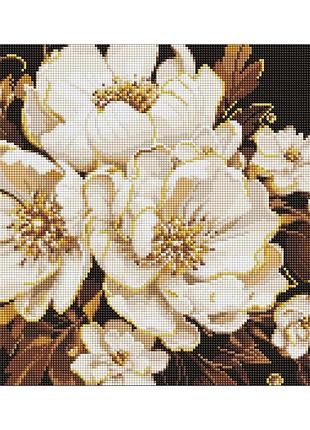 Алмазная мозаика "белая нежность" ©art_selena_ua amo8006, 40х50 см, с ав стразами