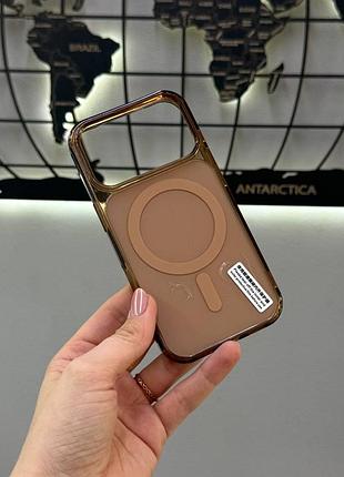 Силиконовый чехол для iphone 17 pro max с magsafe,полупрозрачный чехол для айфон 17 pro max с магнитом magsafe (бежевый)